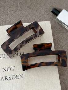 2 piezas/1 pieza Clips para el cabello de mujer estilo Y2K de onda, de alto brillo ámbar/marrón de 4.33in/11cm, ligeros y de plástico. Accesorios de cabello elegantes, minimalistas y versátiles de unicolor/degradado, adecuados para uso diario, casual, fiesta, viaje, peinado, maquillaje y combinación de atuendos