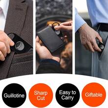 Black Double-Blade Cigar Cutter, Suitable For Most Cigar Sizes, Is A Portable Cutting Tool For Men And Also A Sharp And Clean Trimming Accessory, Enabling Precise Cutting. - Black - View 8