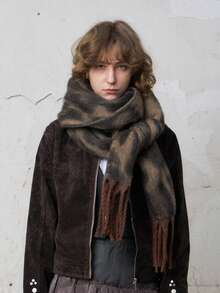 女士超大豹纹围巾，多功能披肩，适合秋冬季户外活动、拍照、防风。 - 彩色 - 查看 8