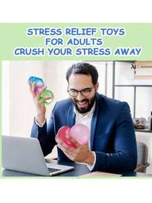 1/6PCS Squishy Toys, Stress Relief Toys, Slow Rising Pressure Cube Ball - Soft Stretchable Anxiety Relief Toys For Adults, Water Cube Ice Cube Squeeze Toys For Stress Relief And Venting, Office, Home, Classroom, Small Gifts, Small Toys (Random Color) - Multicolor - View 8