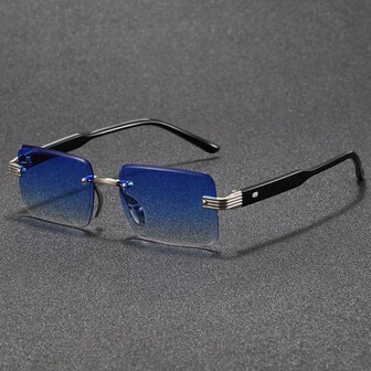 Gafas de sol casuales, unisex, gafas rectangulares sin marco, accesorio de vestir, utilería, fiesta, reunión, regalo de vacaciones