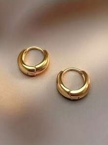 1 Par de Brincos Argola Elegantes de Estilo Francês, Design Vintage Confortável e Sexy, Adequado para Uso Diário e em Festas, Presente do Dia dos Namorados, Para Mulheres, Acessório para Todas as Estações - brinco - Visão 4