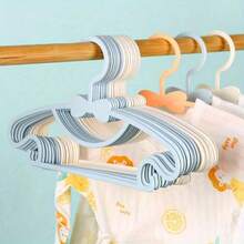 10pcs Beige Children's Hangers, Portable Display Hangers, Plastic Kids Jacket Hangers, Baby Clothes Organizer