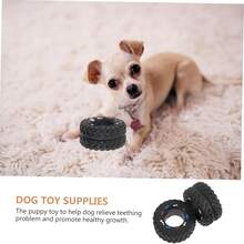 Durable Rubber Tire Dog Toy – Chew-Resistant Interactive Play Toy For Dogs |   Heavy-Duty Fetch & Chew Toy (Black With Color Accents) – Perfect For Active Dogs, Teething Puppies & Outdoor Play (Ideal For Dog Owners, Pet Caregivers & Outdoor Enthusiasts) - 黑色 - 查看 5