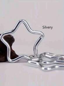 1/2/4/5/6pcs Aluminum Star-Shaped Carabiner, Creative Spring Hook Keychain, Outdoor Camping Hiking Accessories - Silver - View 15