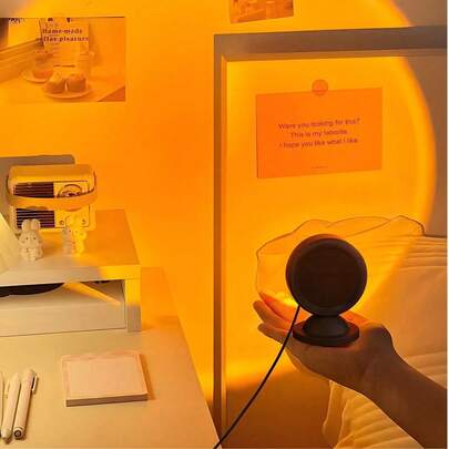 1PC Sunset Lamp LED Spotlight,Sunset Lamp Projector,Mini Creative Projection Ambient Light For Photography Selfie Home & Bedroom Decor Coffee Store Christmas Gifts,Must-Haves For Autumn And Winter