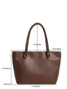 Retro Minimalist Large Capacity Tote Bag, New Casual Underarm Shoulder Bag, High Cost-Effective Fashion Handbag, Suitable For Shopping, Wallet Carrying, Leisure Travel, Suitable For Young Women, College Students, Newbies And White-Collar Workers. Perfect For Office, University, Work, Business, Commuting, Outdoor Activities, Travel And Outing. - Brown - View 10
