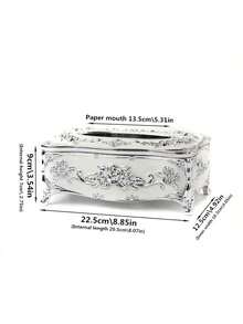 1pc High-End Hotel & Restaurant European Tissue Box, Multi-Scenario Desktop Tissue Extraction Box, Bathroom Kitchen & Living Room,European Style Tissue Box, High-End Hotel Restaurant Napkin Extraction Box, Living Room Desktop Paper Extraction Storage Box - Multicolor - View 6