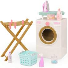 Our Generation - Lavadora de muñecas Estante de Secado Plancha y Juego de Limpieza Accesorios de casa de muñecas de 18 Pulgadas Juego de simulacion - Juguetes para niños a Partir de 3 años - DiaConveniente y duradero,Los favoritos de los niños - Multicolor - Ver 2