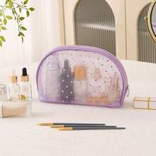 Borsa cosmetica in rete traspirante a motivo a cuore, borsa organizer trasparente portatile, borsa portaoggetti per trucchi di grande capacità e multifunzionale, borsa, borsa per trucchi, elemento essenziale da viaggio - Multicolore - Visualizzare 17