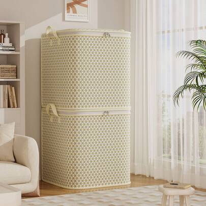 Multifunctional Retro Houndstooth Storage Box - Foldable With Lid, Large Capacity Decorative Storage Box For Clothes, Accessories, Bedroom Closet