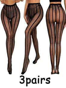 1-3 Pairs High Elasticity European And American Cross-Border Fishnet Stockings, Fashionable Girl Sexy Tattoo Jacquard Lace Hollow Out Mesh Pantyhose - Multicolor - View 26