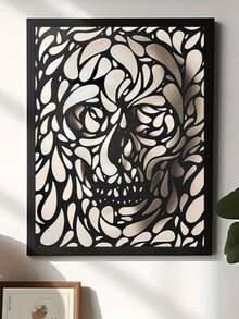1 buc. Artă vizuală 3D cu craniu fără ramă, postere decorative de perete cu craniu. Potrivit pentru decor modern al casei, material pânză impermeabilă de înaltă calitate, decor de perete simplu, potrivit pentru decorul camerei, decorul dormitorului, decorul băii, căminului, biroului, holului, cadou. Decor de cameră și artă murală la modă.