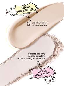 Little Ondine 2-Color Highlighter, 01 Shimmering Apricot, Limited Edition Maltese Dog Collab, Adorable Makeup Series, Dual-Tone Highlighter & Contour Palette, Luminous & Matte Finish, Creamy Smooth Texture, Long-Lasting, Suitable For Cheekbones, Nose Bridge, Brow Bone Highlighting, Perfect Makeup Gift, 2.3g+6.5g/0.08oz+0.23oz - 01 - Xem 3
