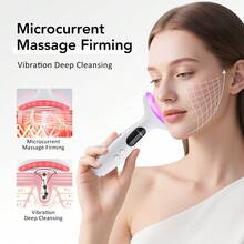 Hailicare 7 LED Colors Photon Therapy Neck Face Lifting Massager Heating Vibration Face Beauty Device Skin Tightening Facial Lift Device Reduce Double Chin Portable Facial Massager For Skin Care