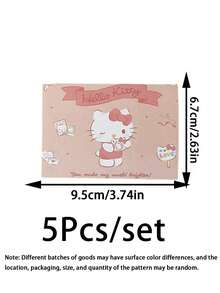 SANRIO 5 tấm thiệp chúc mừng ngày lễ Hello Kitty hình chú chó quế dễ thương Kuromi, thiệp sinh nhật gấp gọn, quà Giáng sinh (nhiều mẫu khác nhau) - Nhiều màu - Xem 2