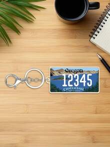 Customized Personalized USA State License Plate Replica Keyring Keychain,Customize Text,72 Styles,Personalized Acrylic Keychain USA State License Plate Replica Keyring Custom Car Accessory 50 States - Multicolor - View 28