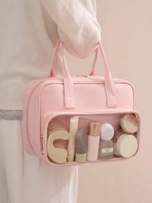 A Portable Makeup Bag, Travel And Vacation Toiletry Bag, Large-Capacity Professional Cosmetic Organizer With Zipper And Multiple Compartments-Perfect For Storing Makeup Brushes And Pencils. Waterproof Material, Easy To Clean, High-Quality Tote Organizer. - Multicolor - View 4