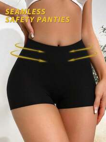 1 Piece Women's Safety Underwear Seamless Underwear Ice Silk Shorts Breathable Soft Comfortable Skin-Friendly Boxer Shorts Elastic Boxer Shorts Comfortable Underwear Women Summer - màu đen - Xem 1