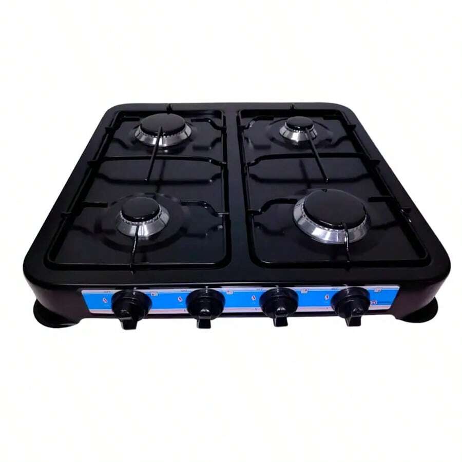 Shorbull Gas Stove Grill Table, White & Black, Economical, 4 Burners - Negro - Ver 1