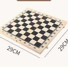 1个双面木制国际象棋棋盘，适合14岁及以上人群，家庭娱乐棋盘游戏，国际象棋，木制国际象棋棋盘，拼字游戏棋盘，情人节礼物 - 彩色 - 查看 5