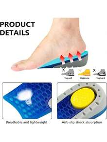 1 Pair Of Anti Slip Height Increasing Shoe Heel Pads, Male Honeycomb Elastic Half Pad, Female Heel Invisible Non Tiring Height Increasing Sports Shoe Insole Shock-Absorbing, TPE Insole, Suitable For Both Men And Women - Comfortable Half Insole, Adjustable Height Of 1 Cm, 2 Cm Or 3 Cm, Essential For Back To School Season Insulation, Galentines, Puppy, Carnival