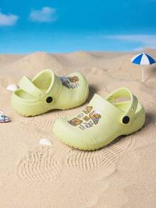 1双男童可爱卡通熊休闲轻便透气沙滩凉鞋，时尚百搭，适合春夏穿着 - 米色 - 查看 4