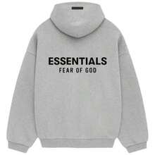 Fear Of God Essentials Fleece Hoodie (FW24) Unisex - Màu Xám nhạt - Xem 5