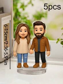 Custom Action Figure Portrait, Personalized Digital Portrait Art, Custom Photo To Cartoon Acrylic Plaque, Wedding Keepsake, Personalized Acrylic Keepsake, Anniversary Gift, Perfect Keepsake For Special, Personalized Photo Stand, Customized Acrylic Photo Ornaments, Ideal Gifts For Weddings, Birthdays Gifts, Multi-Functional, Durable, Ornamental, Reusable