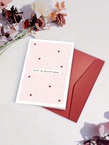 1pc You Are My Love Valentine's Day Card | Sweet Pink Heart Anniversary Greeting Card | Romantic Card Suitable For Him Or Her