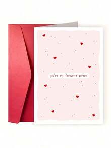 1pc You Are My Love Valentine's Day Card | Sweet Pink Heart Anniversary Greeting Card | Romantic Card Suitable For Him Or Her