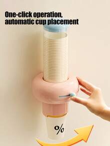 1pc Multifunctional Sliding Cup Holder, Disposable Cup Wall-Mounted Water Dispenser Paper Cup Rack, Water Cup Storage Organizer