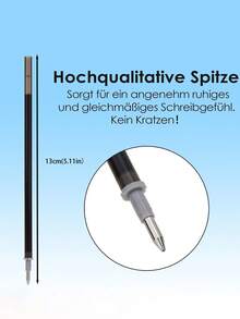 子弹可擦笔芯 [12/6 支装，多种颜色可选] - 可擦走珠笔，书写替换笔芯，0.7mm 笔尖，高度 13cm，生日礼物。