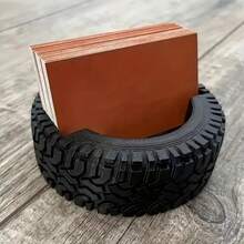1pc Unique Tire Shaped Business Card Holder, Creative Card Stand Desk Organizer, Suitable For Studio, Home, Office Desk Storage, Room Decor, Perfect Gift For Car Enthusiasts