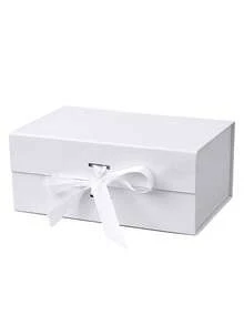 Foldable Magnetic Closure Gift Box,Solid Color Foldable Gift Box,Wedding Party Ribbon Gift Box, White, Pink, Black,Red, Purple, Orange, Green Packaging Box, Wedding Souvenir Gift Box, Flip Ribbon Gift Box, Halloween, Thanksgiving, Christmas Gift Box, Suitable For Birthday Parties, Holiday Party Gift Box, Wedding Gift Storage Box ﻿
