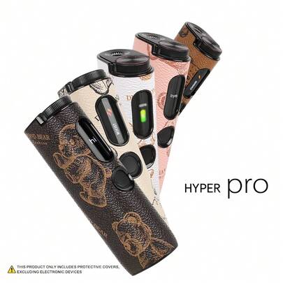 1pc Glo HYPER Pro Protective Case, Brown Bear Pattern, PU Leather + PC Material, Perfect Fit Protection, Effectively Prevents Scratches, Drops And Collisions, Ideal Accessory For Smokers, Fashionable & Unisex, Suitable As Gift For Valentine's Day, Christmas, Father's Day And Other Holidays