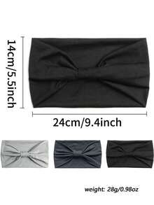 4 Pieces Moisture Wicking Women Wide Headbands For Workout Yoga Running Cycling And Basketball - Elastic Sweat - Nhiều màu - Xem 4