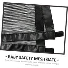 Puerta de  para Bebs y Mascotas Protectora Retrctil Malla Resistente y Plegable para Aislamiento y  Puertas y Escaleras para Perros y Pequeos - Negro - Ver 8