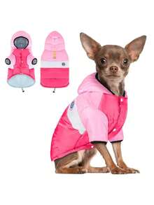 PETSIN 2-Leg Warm Hooded Sweater Jacket For Dogs, Comfortable Pet Clothes For Cold Weather, Cute Dog Outfit, Fashionable Small Dog Winter Coat With Hood