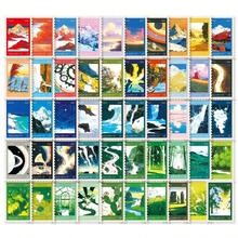 50 feuilles d'autocollants de timbres de paysage, autocollants de gribouillis de bande dessinée, timbres de paysage, autocollants décoratifs pour enveloppes, cartes de vœux, tasses, bagages, journaux, magazines, planificateurs, albums de découpages, etc. Idéal comme cadeau pour les amis, les anniversaires/fêtes, les fournitures scolaires, les matériaux d'étude, les fournitures artisanales, les autocollants. - Multicolore - Voir 5