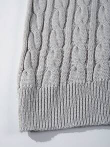 ANDREILEE Men's V-Neck Casual Loose Fit Cardigan Sweater, Versatile American Street Style Long Sleeve Knitted Tops, Suitable For Spring, Autumn, Winter - Grey - View 7