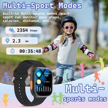 2026 New Children's Smart Watch, Multiple Sports Modes, Step Counting And Tracking Sports Data, With Wireless Calling Function, SMS Reminders, Music Playback And Custom Wallpapers, Silicone Strap, Suitable For Children's Watches - 彩色 - 查看 5