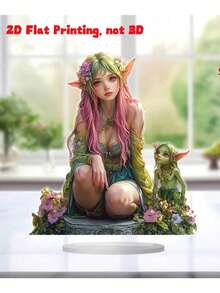 1 buah Standee Akrilik Peri dengan Nuansa Menarik, Stand Pajangan Karakter Lucu, Sempurna untuk Dekorasi Rumah, Penataan Ruangan, Merchandise Anime, Dekorasi Meja, atau sebagai Hadiah untuk Anak Perempuan - MultiWarna - View 4