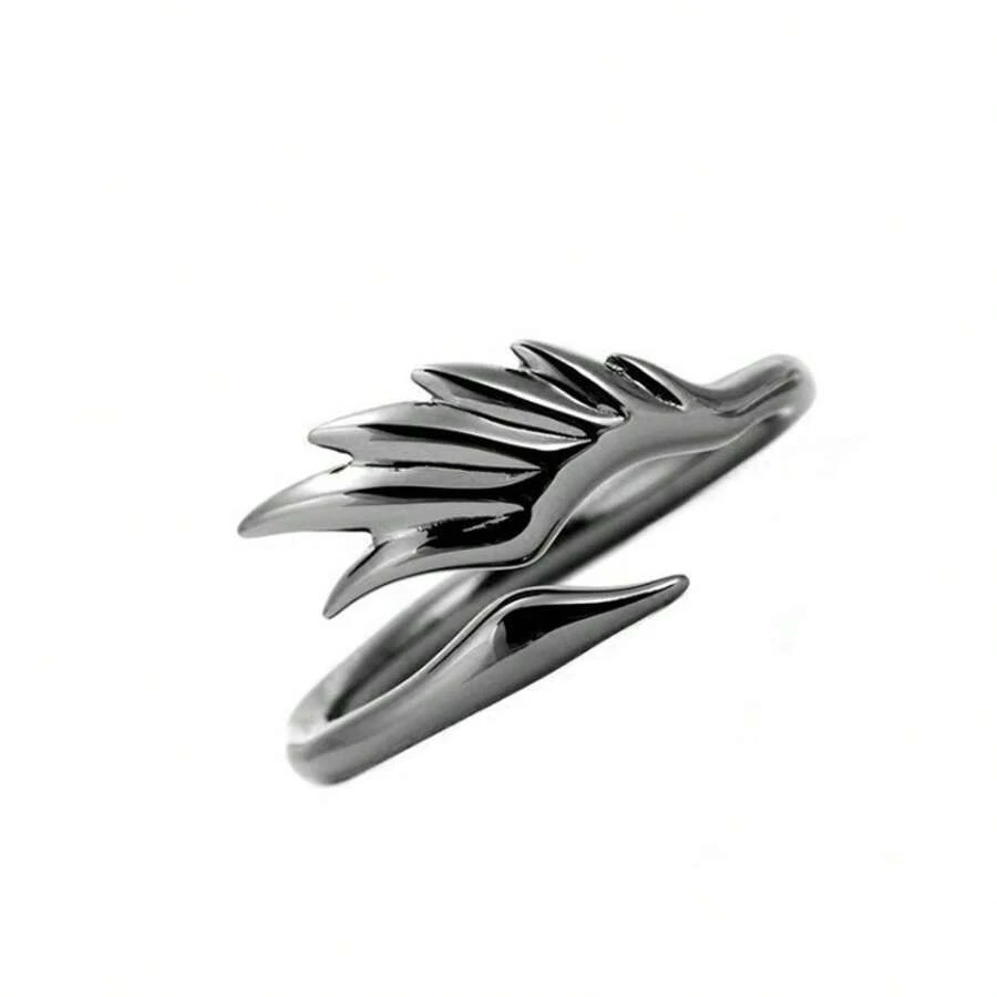 Joyería ajustable simple japonesa y coreana, regalo para estudiantes, pequeños accesorios, anillo de cisne negro y blanco - oro negro - Ver 1