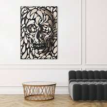 1 buc. Artă vizuală 3D cu craniu fără ramă, postere decorative de perete cu craniu. Potrivit pentru decor modern al casei, material pânză impermeabilă de înaltă calitate, decor de perete simplu, potrivit pentru decorul camerei, decorul dormitorului, decorul băii, căminului, biroului, holului, cadou. Decor de cameră și artă murală la modă.