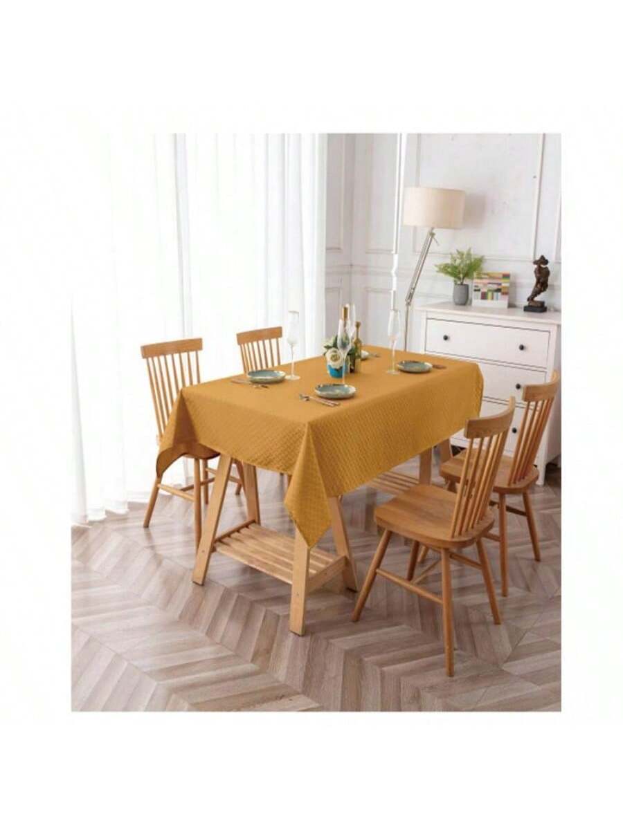 mantel cuadrado color cafe claro de alta durabilidad de 140cm*140cm