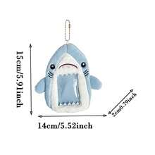 Cute Shark Furry Card Holder Star Chasing Small Card Storage Bag Photo Protective Cover Shark Doll Pendant Doll Card Holder - 鯊魚卡套-1pcs - 查看 6