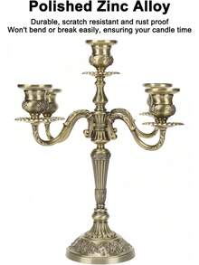 Samst Candelabro de Candelabro, Antiguo Alto 5 Brazo Candelabro Portavelas Exquisito Candelabro Portavelas para el Festival del Banquete de Boda en Casa - 1 - Ver 4