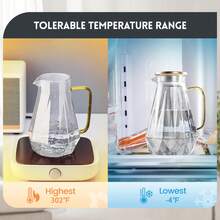 Glass Pitcher With Lid - 2L/67oz Gold Water Pitcher With Handle, Heat Resistant Borosilicate Carafe For Hot & Cold Beverages, Iced Tea, Coffee, Sangria, Juice & Milk, Fridge & Dishwasher - Gold - View 2