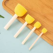 Pincel de espuma con mango de madera, pincel de esponja con cabeza de seta para pintura DIY de estudiantes, sello de esponja, pincel de arte de graffiti de pigmento